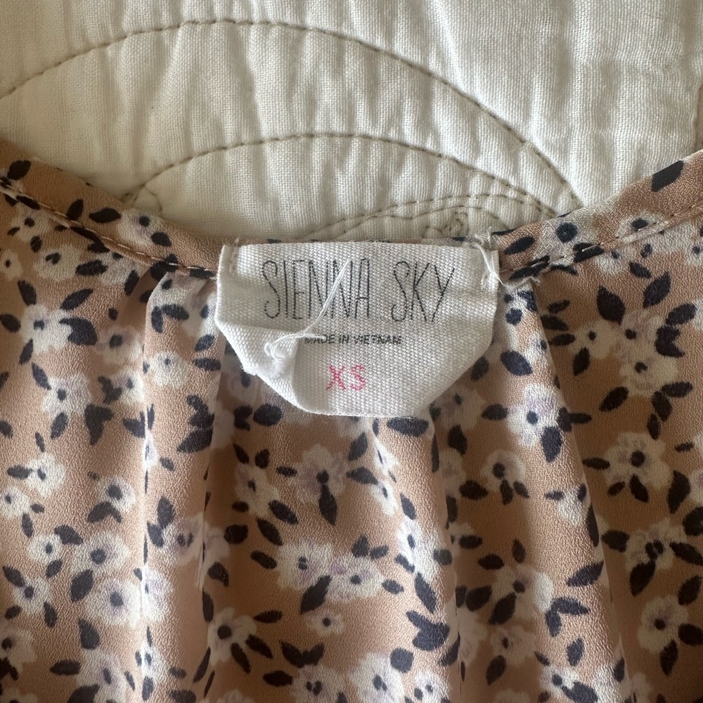 Sienna Sky Pink and White floral blouse, long sleeve - Picture 2 of 4